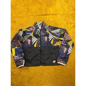 New Balance Men's Abstract Geometric Print Lightweight Full Zip Jacket Size XS‎